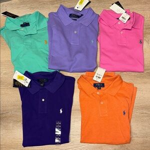 Polo Ralph Lauren bundle of five BOYS polo shirts pastel colors large (14-16)NWT